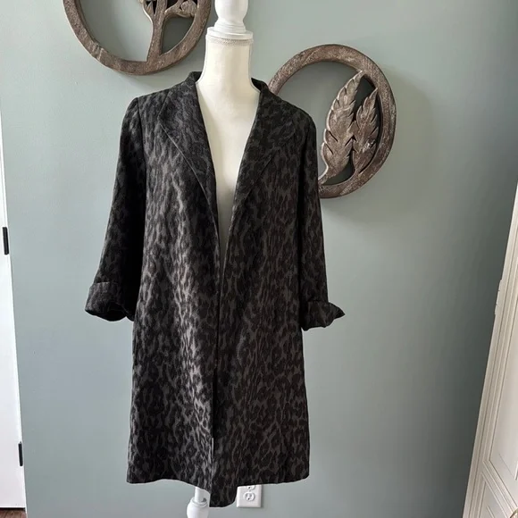 Eileen Fisher Black and Gray Coat Classic Design Size L - Picture 6 of 8
